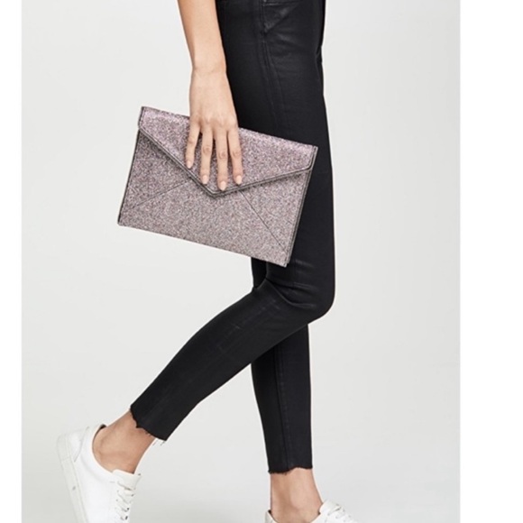 NEW Rebecca Minkoff glitter Leo clutch